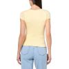 Forever 21 Womens Short Sleeve Crew Neck Yummy T Shirt with Hourglass Waist(Yellow)