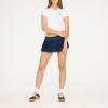 Forever 21 Women’s Short Sleeve Fitted Stretch Tee with Button Placket(White)