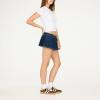 Forever 21 Women’s Short Sleeve Fitted Stretch Tee with Button Placket(White)