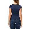 Forever 21 Women’s Short Sleeve Square Neck Cropped T Shirt(Navy)