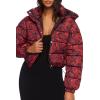 Forever 21 Women’s Snake Print Hooded Puffer Jacket(Red)