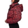 Forever 21 Women’s Snake Print Hooded Puffer Jacket(Red)
