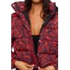 Forever 21 Women’s Snake Print Hooded Puffer Jacket(Red)