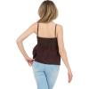 Forever 21 Womens Spaghetti Strap Knit to Woven Peplum Top with Eyelet Hem(Brown)