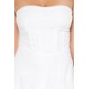 Forever 21 Women’s Strapless Eyelet Corset Mini Dress(White)