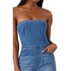 Forever 21 Women’s Strapless Stretch-denim Jumpsuit(Medium Denim)