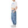 Forever 21 Women’s Stretch-Denim Cargo Joggers(Light Denim)