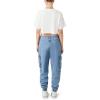 Forever 21 Women’s Stretch-Denim Cargo Joggers(Light Denim)