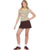 Forever 21 Women’s Stripe Cropped Polo Short Sleeve with Button Placket(Yellow)