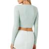 Forever 21 Women’s Sweater-Knit Zip-up Crop Top(Seafoam)