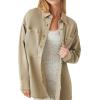 Forever 21 Women’s Twill Oversized Button-up Shirt(Khaki)