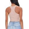Forever 21 Women’s Waffle Knit Cropped Tank Top(Walnut)