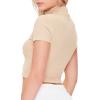 Forever 21 Women’s Waffle Knit Cropped Tee(Tan)