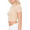 Forever 21 Women’s Waffle Knit Cropped Tee(Tan)
