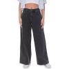 Forever 21 Women’s Wide-Leg High-Rise Jeans(Washed Black)