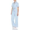 Forever 21 Women’s Zip-up Tie-front Denim Jumpsuit(Light Denim)