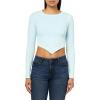 Forever 21 Women’s Acid Wash Crop Top(Light Blue)