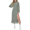 Forever 21 Women’s Celestial Print Open-Back Midi Dress(Green)