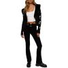Forever 21 Women’s Corduroy Belted Flare Pants(Black)