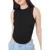 Forever 21 Women’s Cropped Curved-Hem Tank Top(Black)