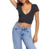 Forever 21 Women’s Crossover Cropped Tee(Black)