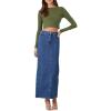 Forever 21 Women’s Denim Midi Slit Skirt(Medium Denim)