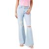 Forever 21 Women’s Distressed Flare Jeans(Light Denim)