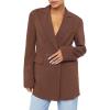 Forever 21 Women’s Notched Double-Breasted Blazer(Chocolate)