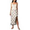 Forever 21 Women’s Plaid Lace-Trim Maxi Skirt(White)