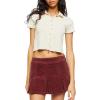 Forever 21 Women’s Pleated Corduroy Mini Skirt(Merlot)