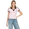 Forever 21 Womens Polo Tee with Embroidery(Pink)