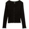 Forever 21 Women’s Ribbed Button-Front Top(Black)