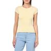 Forever 21 Womens Short Sleeve Crew Neck Yummy T Shirt with Hourglass Waist(Yellow)