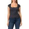Forever 21 Women’s Short Sleeve Square Neck Cropped T Shirt(Black)
