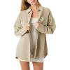 Forever 21 Women’s Twill Oversized Button-up Shirt(Khaki)