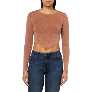 Forever 21 Women’s Acid Wash Crop Top(Rust)