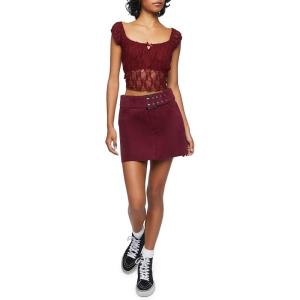 Forever 21 Women’s Belted Mini Skirt(Merlot)