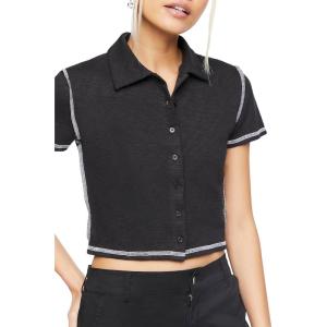 Forever 21 Women’s Button-Down Shirt(Black)