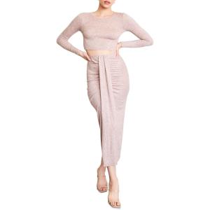 Forever 21 Women’s Crop Top & Bodycon Midi Skirt Set(Brown)