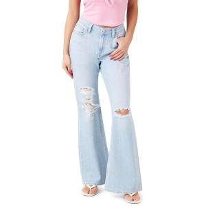 Forever 21 Women’s Distressed Flare Jeans(Light Denim)