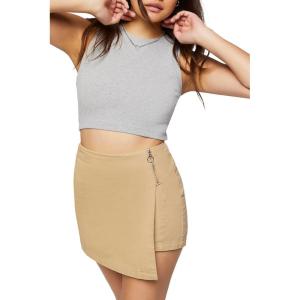 Forever 21 Women’s High-Rise Chambray Skort(Pine Bark)