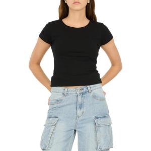 Forever 21 Women’s Hourglass Fitted T-Shirt(Black)