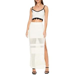 Forever 21 Women’s Open-Knit Maxi Skirt(Vanilla)