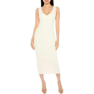 Forever 21 Women’s Ribbed Sweater-Knit Dress(Cream)