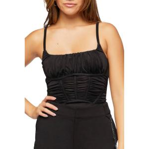 Forever 21 Women’s Ruched Cami Bodysuit(Black)