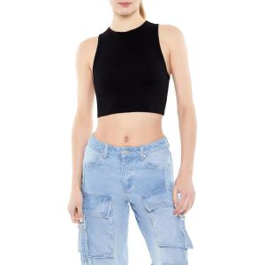 Forever 21 Women’s Seamless Cropped Tank Top(Black)