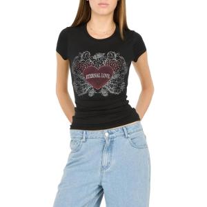 Forever 21 Women’s Yummy Fit Graphic Tee(Black)