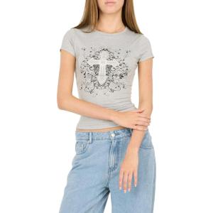 Forever 21 Women’s Yummy Fit Graphic Tee(Cloud Grey)