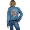 Forever 21 Women’s Denim Jacket With Chest Pockets(Blue)