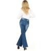 Forever 21 Women’s Flare Denim High-Rise Slim Fit Stretch Jeans – Retro Y2k Style(Dark Wash)